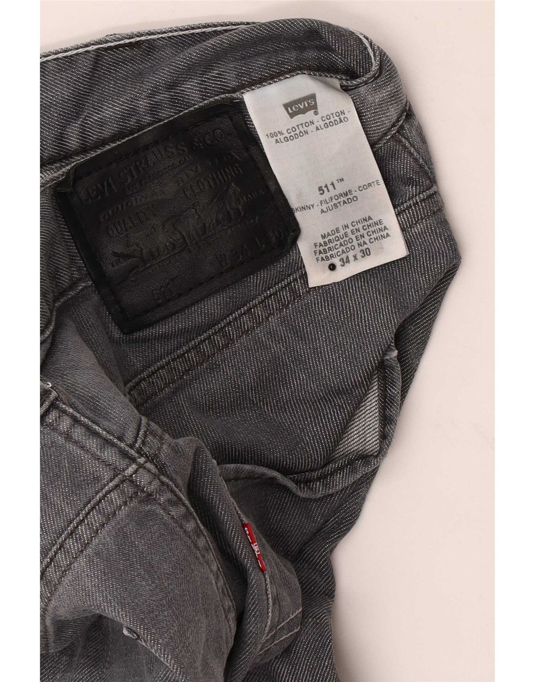 Calça Jeans Levis 511 Slim Masculina W34 L30 Cinza Algodão