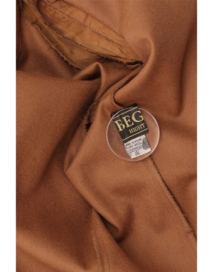 Jaqueta blazer feminina vintage com 2 botões Reino Unido 14 lã virgem marrom média