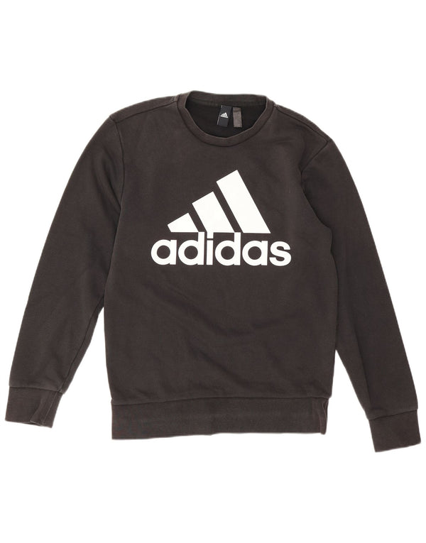 Adidas Mens Graphic Moletom Jumper Pequeno Algodão Preto