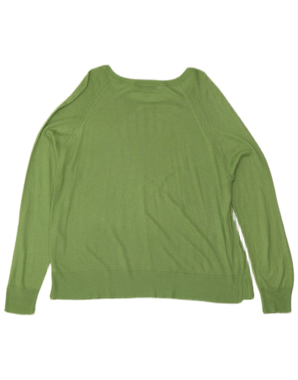 Suéter feminino Zara com gola canoa Reino Unido 14 viscose verde médio