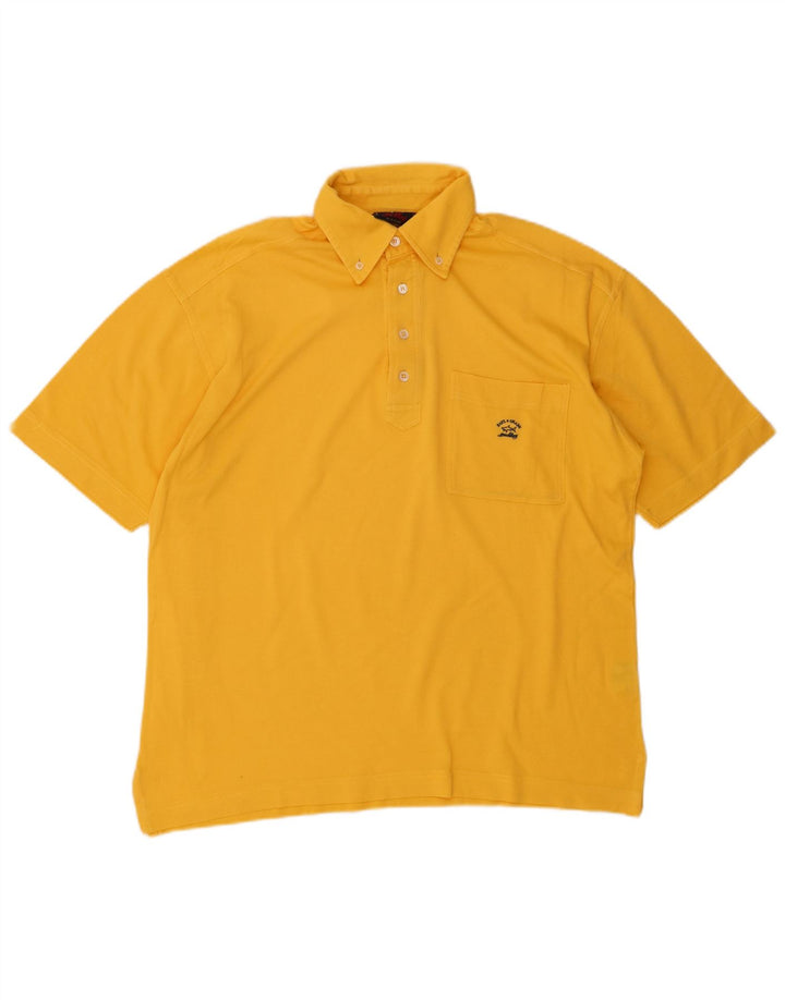 Camisa polo masculina PAUL & SHARK algodão amarelo médio