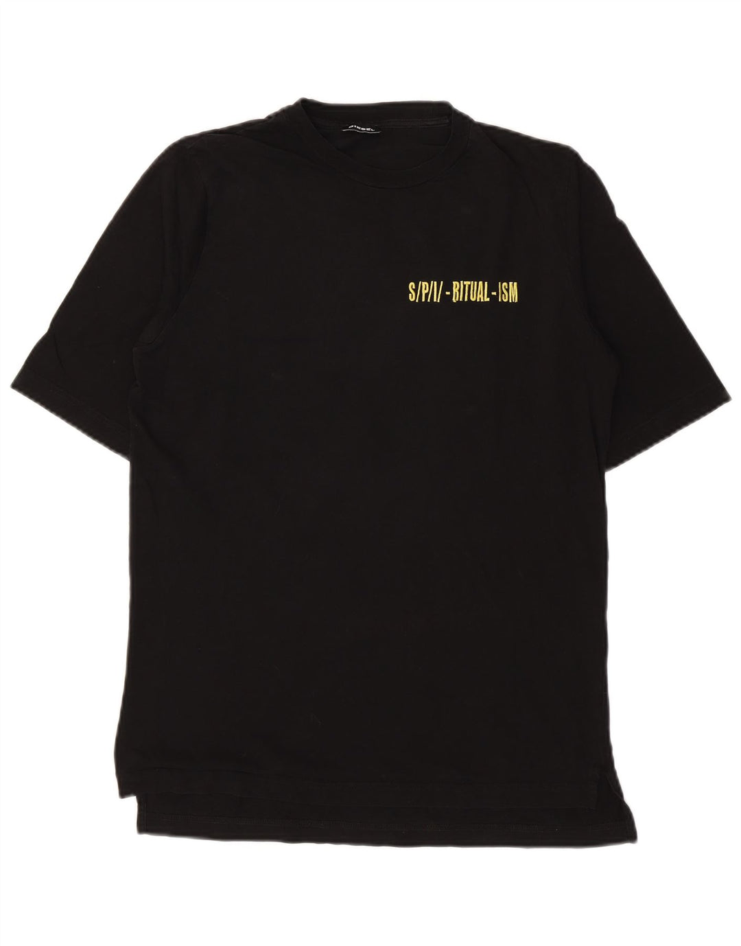 Diesel Camiseta masculina gráfica Top pequeno algodão preto