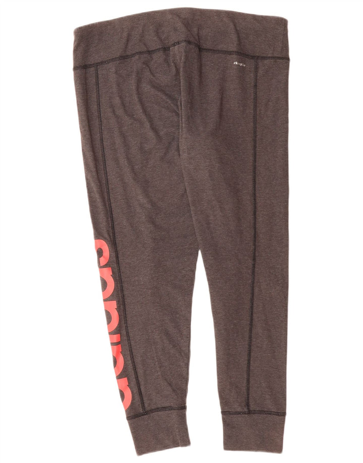 Leggings Adidas Feminino Climalite Graphic UK 20/22 XL Cinza Poliéster