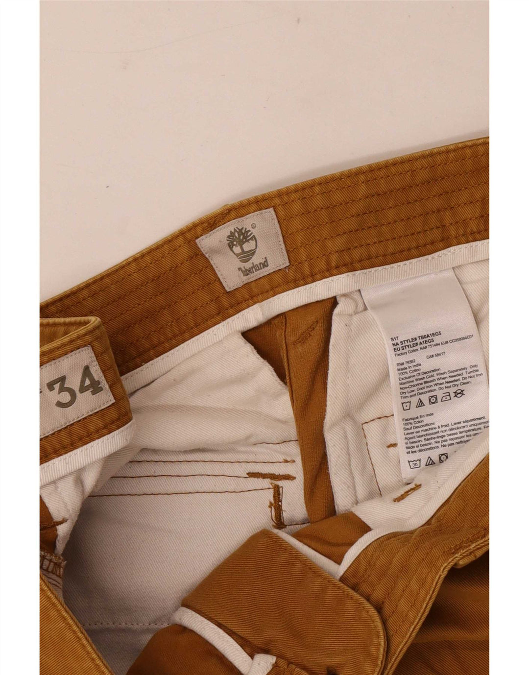 Timberland Mens Regular Cargo Shorts W34 Grande Algodão Marrom