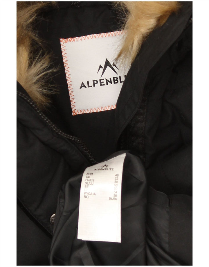 Casaco acolchoado com capuz feminino Alpenblitz UK 22 2XL poliéster preto