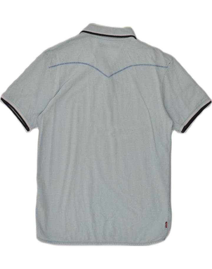LEVI'S Mens Polo Shirt Small Blue Cotton | Vintage Levi's | Thrift | Second-Hand Levi's | Used Clothing | Messina Hembry 
