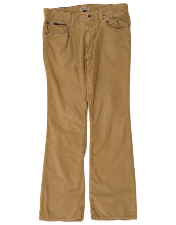 Calça masculina Tommy Hilfiger Bootcut veludo cotelê W32 L32 algodão bege
