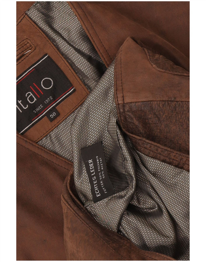 Colete masculino de couro Itallo IT 50 grande marrom