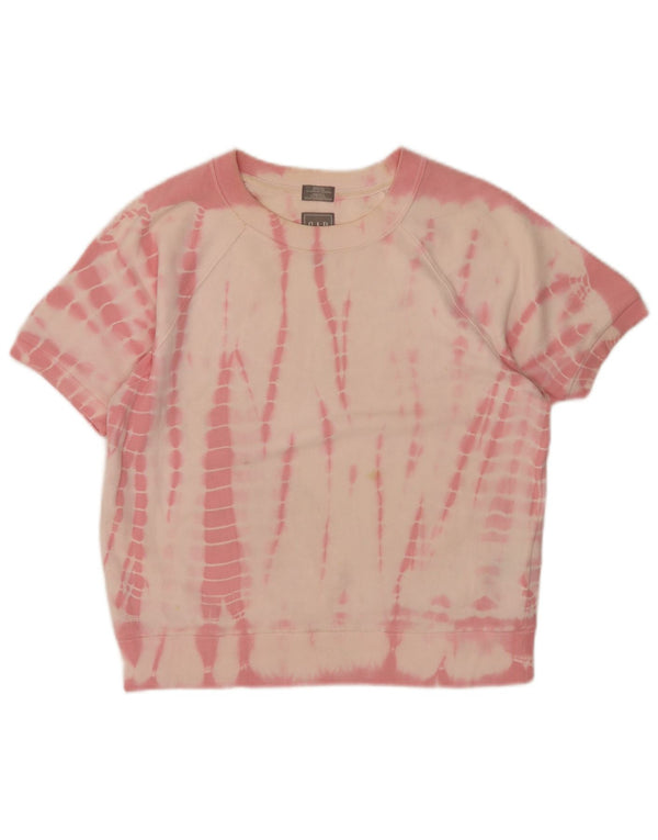 Moletom feminino de manga curta Gap UK 10 pequeno rosa tie-dye