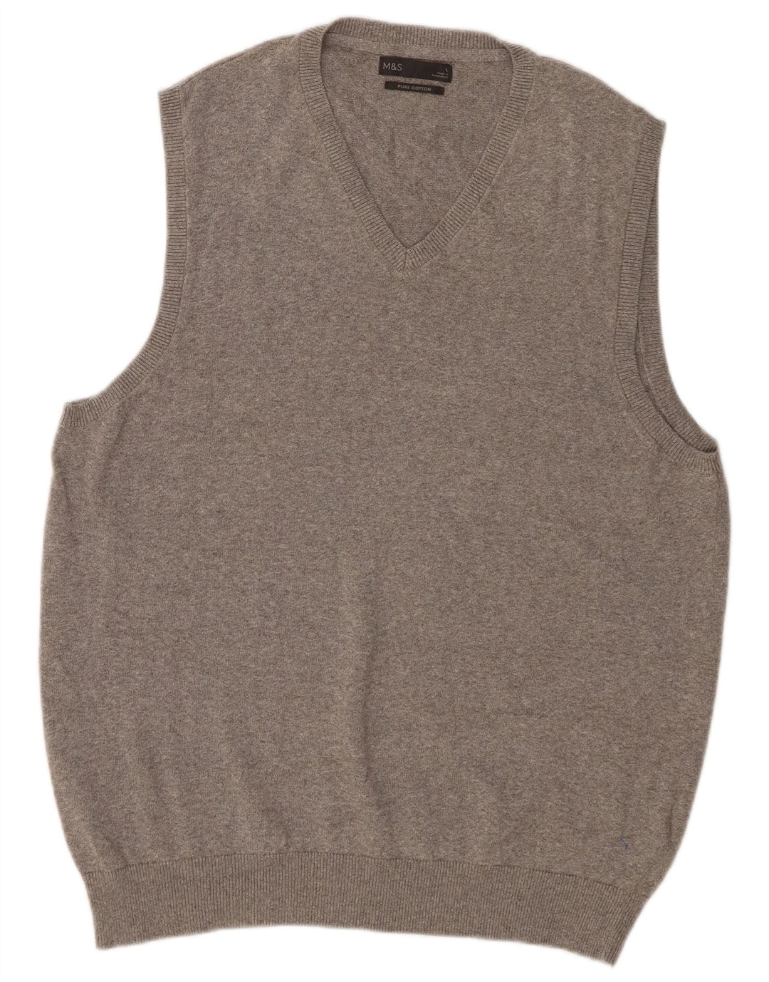 Regata masculina Marks & Spencer com colete grande de algodão cinza