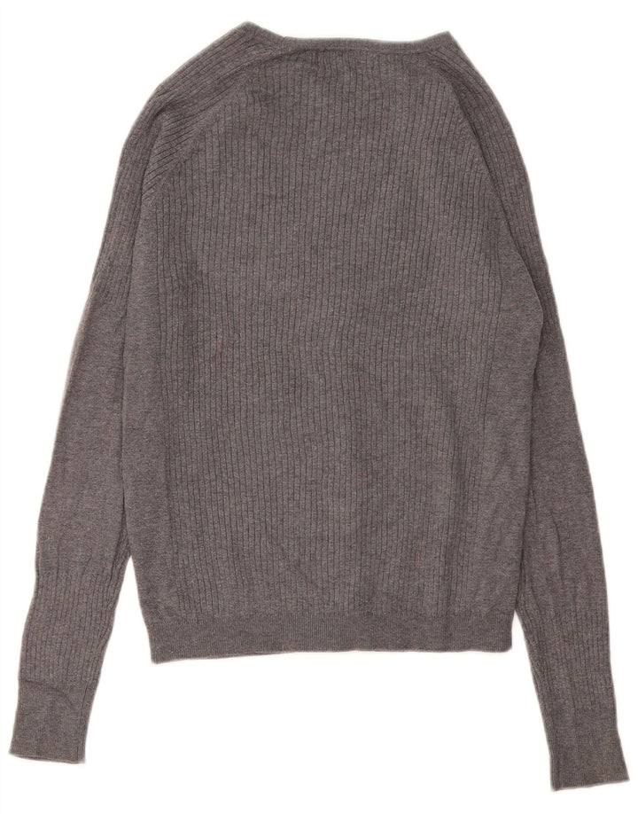 Suéter cardigã masculino Zara viscose cinza médio
