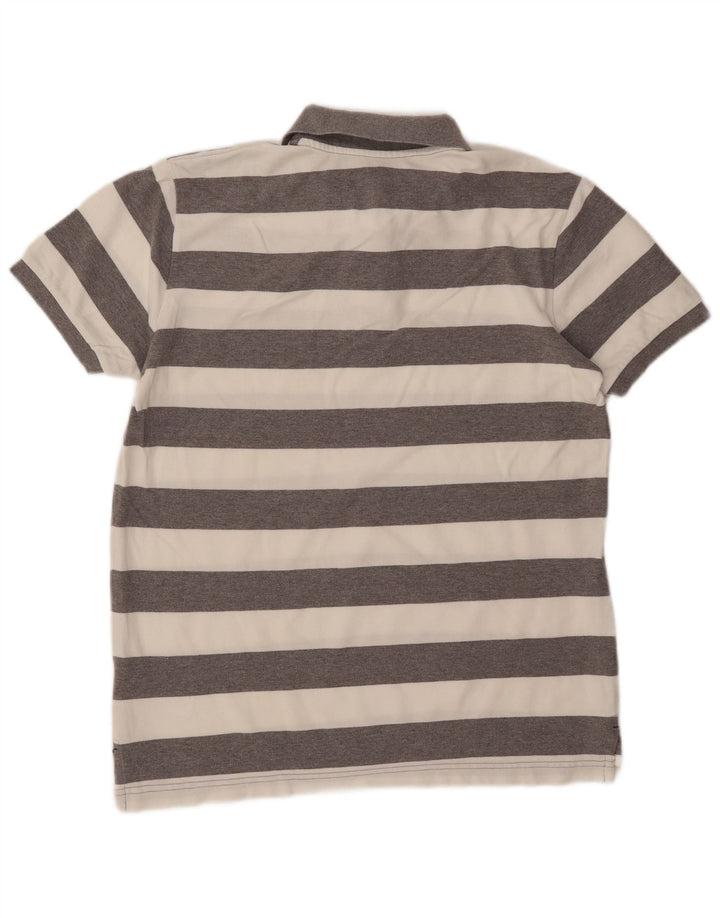 Camisa polo masculina Gap grande algodão listrado cinza