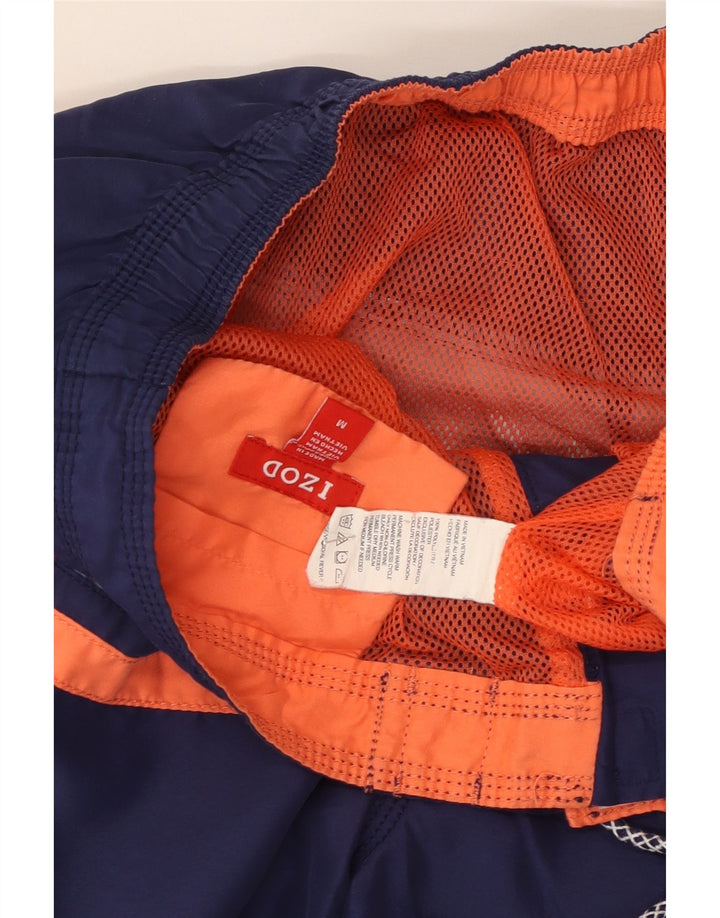 Calção de banho masculino Izod, poliéster colorblock azul marinho médio