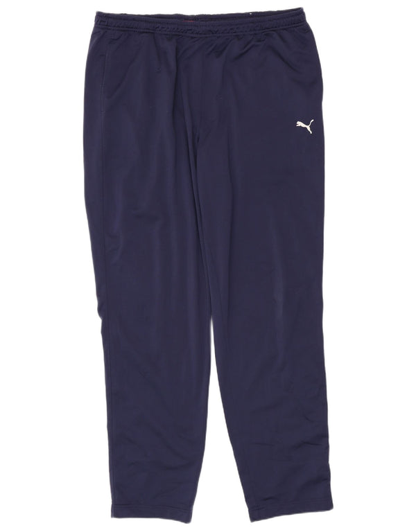 Calça de treino masculina Puma 2XL poliéster azul marinho