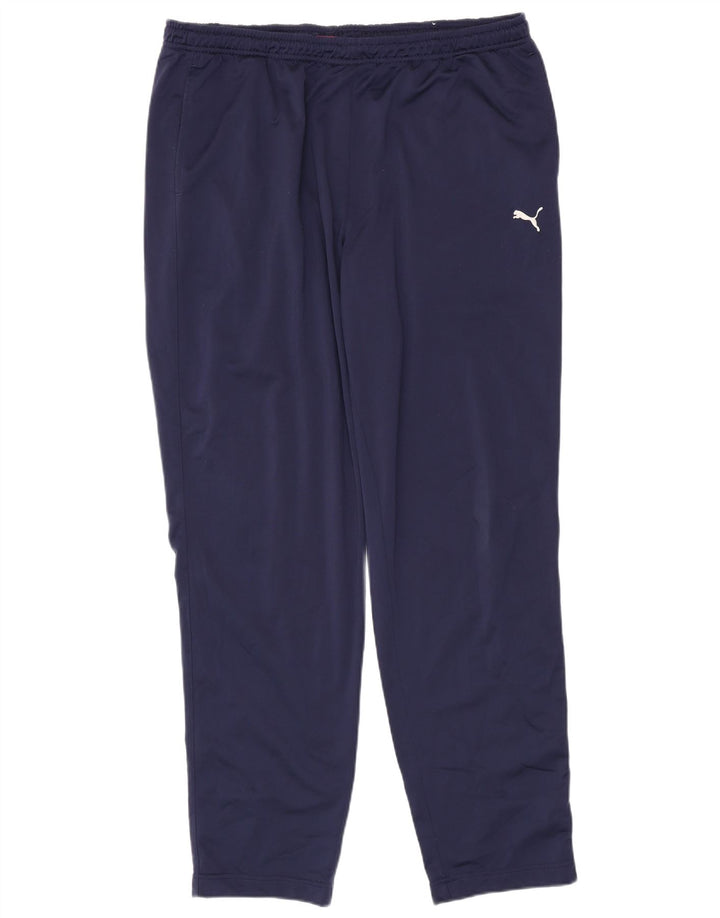 Calça de treino masculina Puma 2XL poliéster azul marinho
