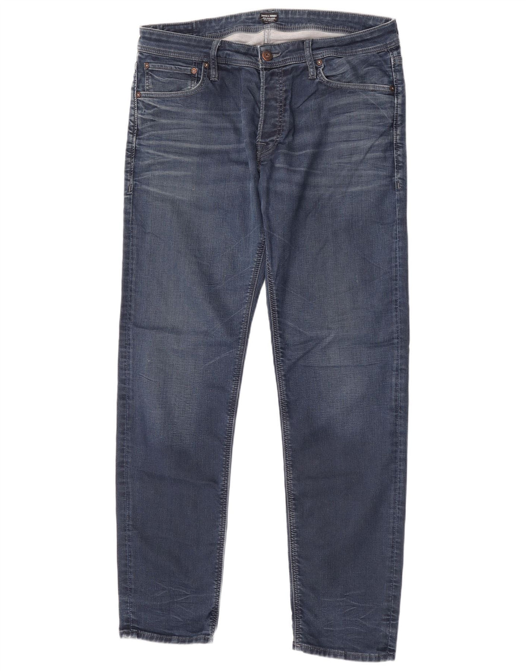Jack & Jones Mens Slim Jeans W36 L34 Azul Algodão
