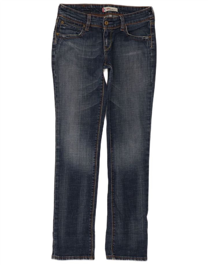 Calça jeans feminina Levi's 571 Slim W28 L30 azul algodão