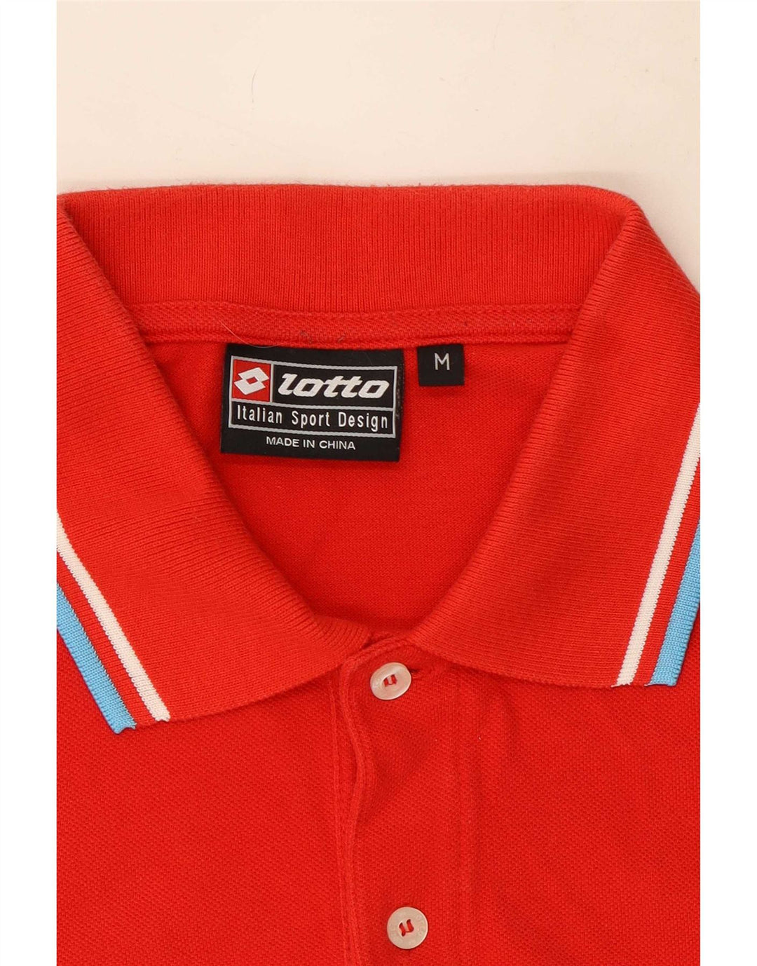 Camisa polo masculina Lotto listrada vermelha média