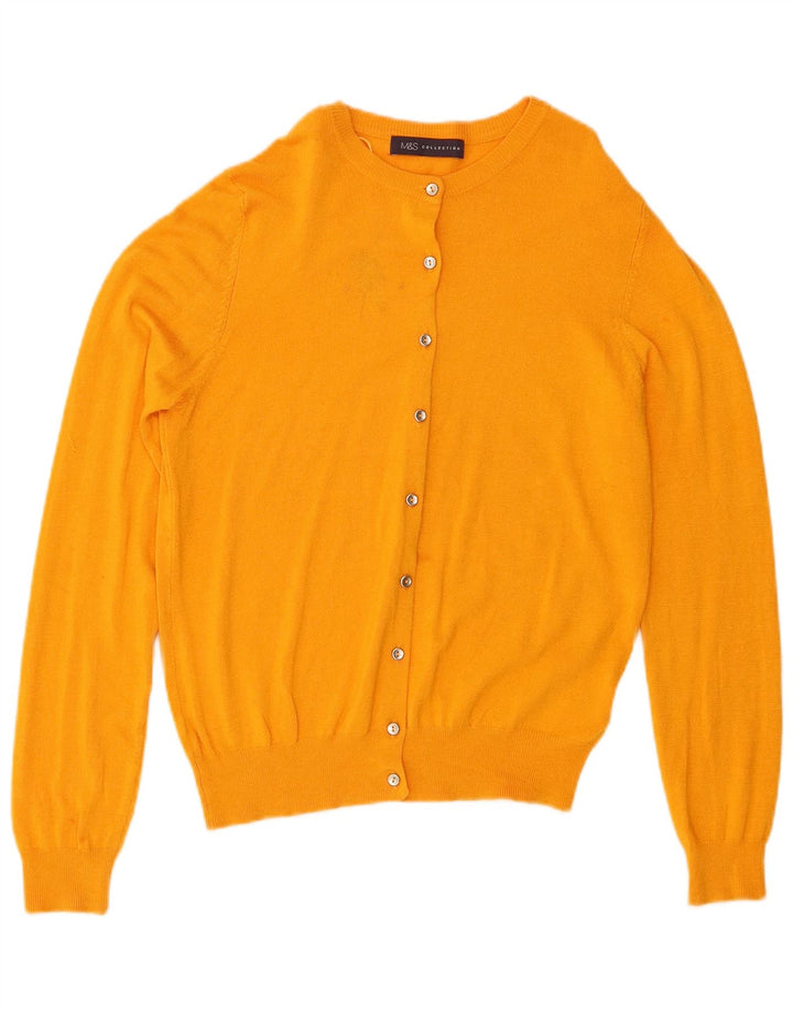 Suéter cardigã feminino Marks & Spencer Regular Fit Reino Unido 12 Médio Amarelo