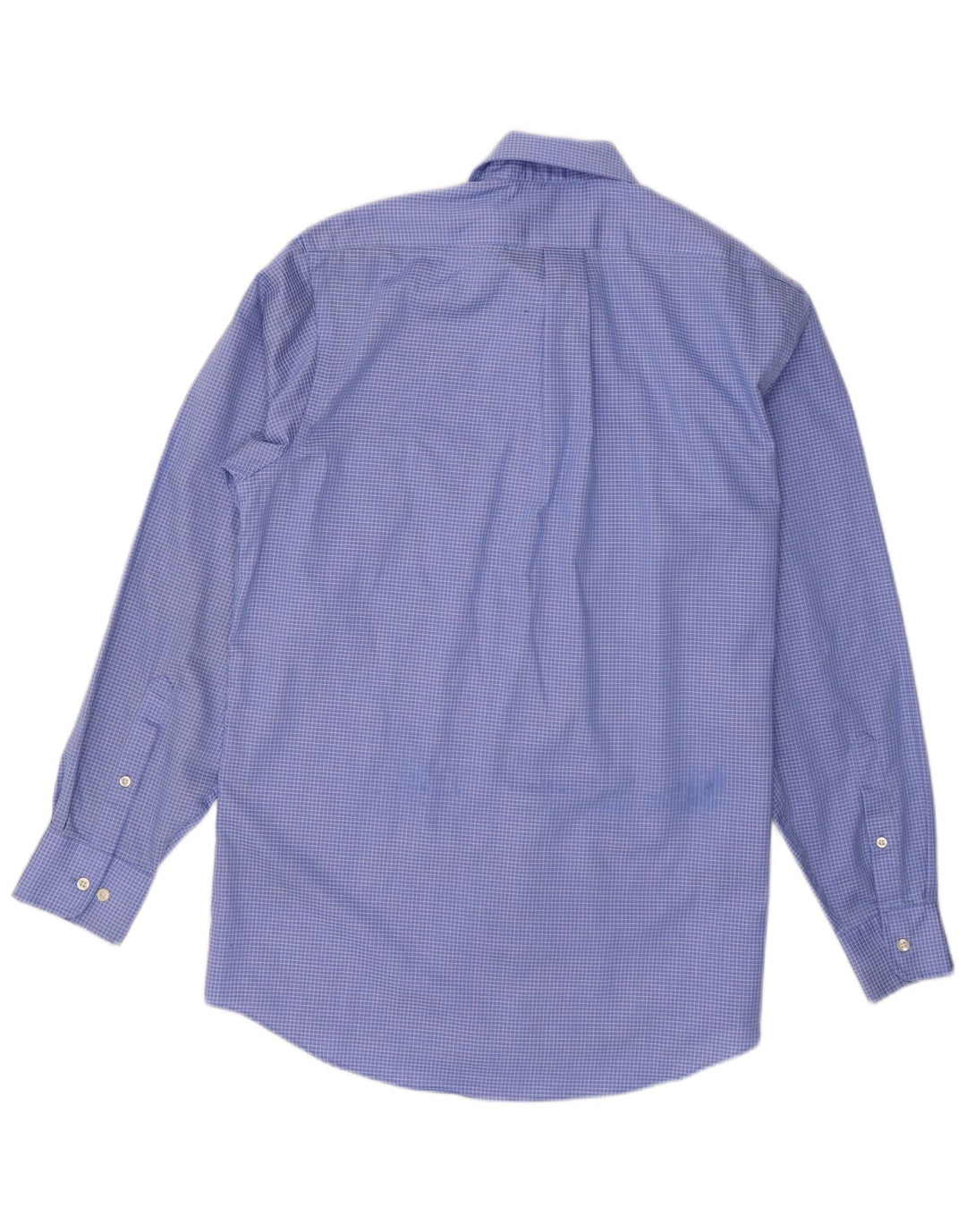 Camisa masculina Chaps tamanho 15 1/2 algodão xadrez azul médio