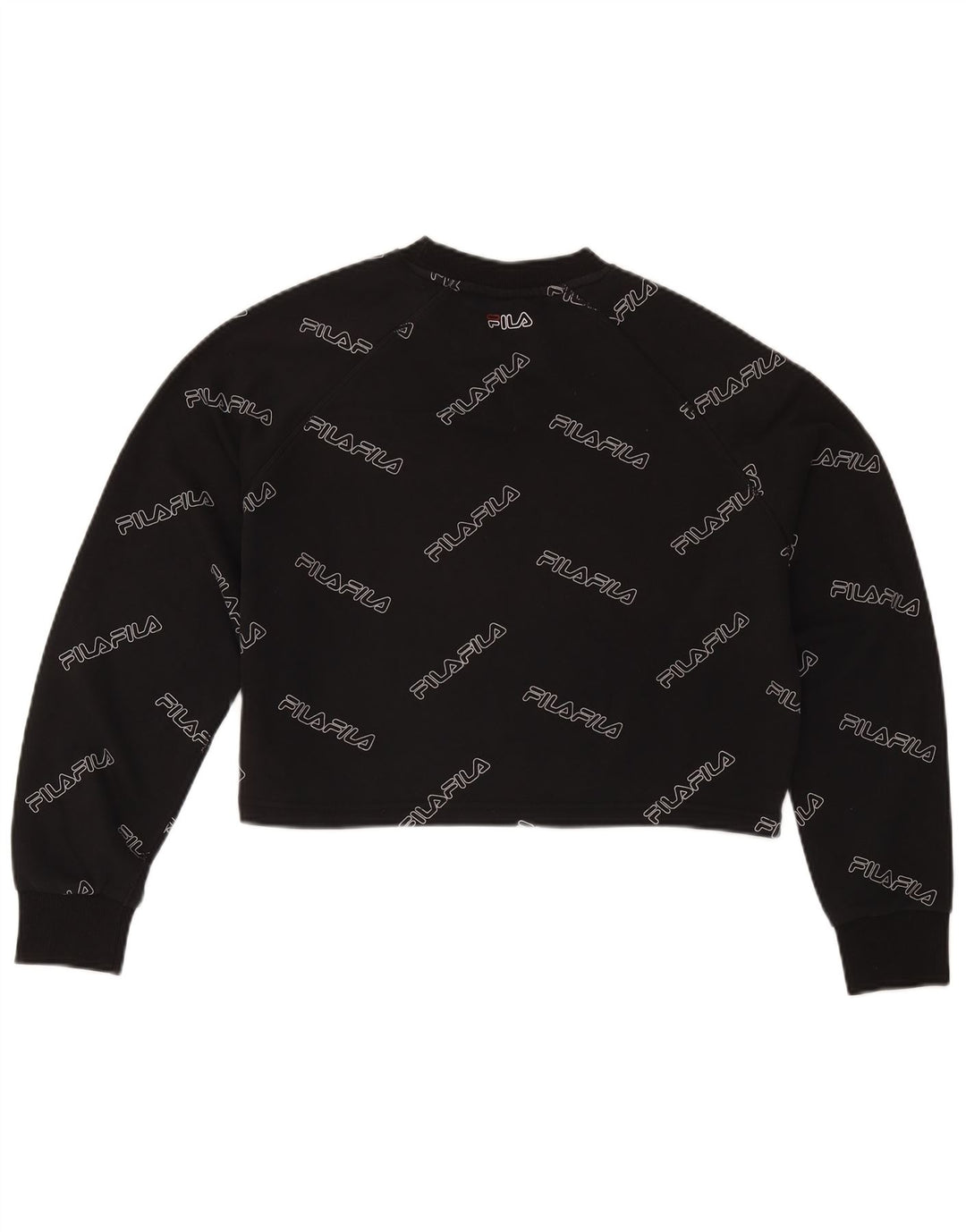 Fila moletom feminino oversized gráfico crop jumper UK 10 pequeno preto