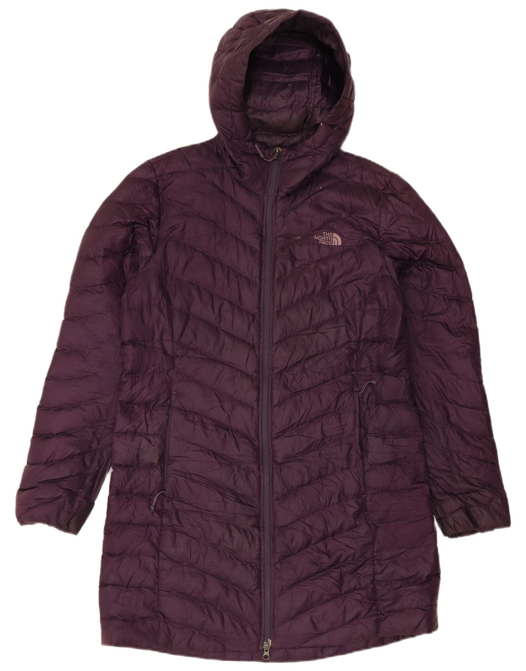 Casaco acolchoado com capuz feminino The North Face UK 16 grande poliéster roxo