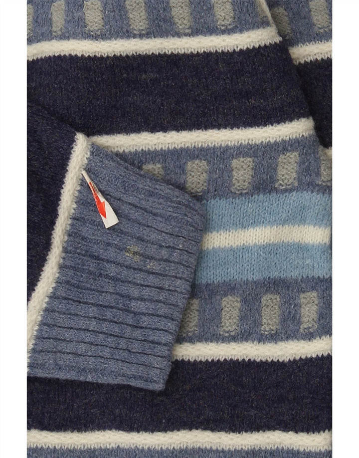 Suéter masculino Kappa com gola polo e lã listrada azul grande