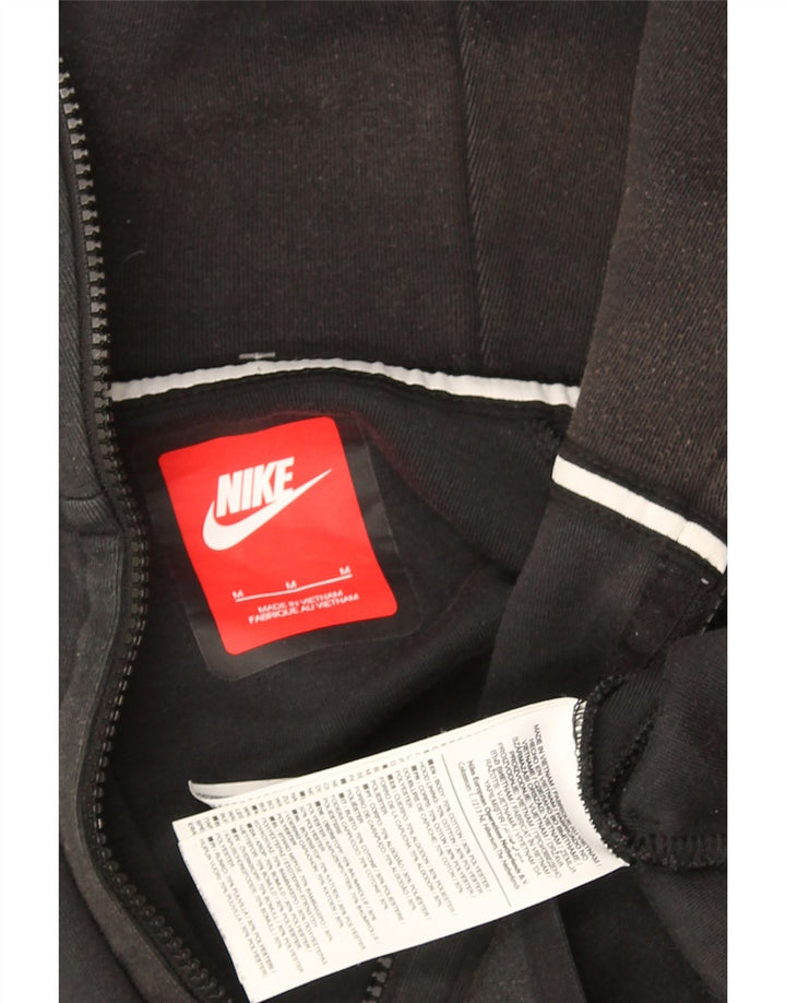 Suéter masculino NIKE com capuz e zíper cinza médio algodão