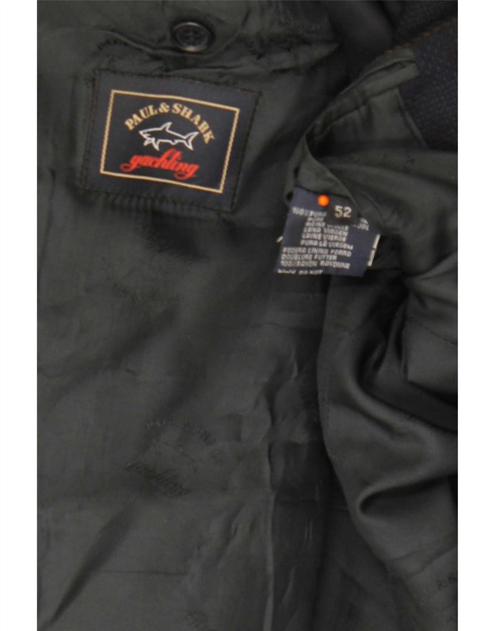 Jaqueta blazer masculina Paul & Shark Yachting com 3 botões IT 52 XL azul marinho xadrez
