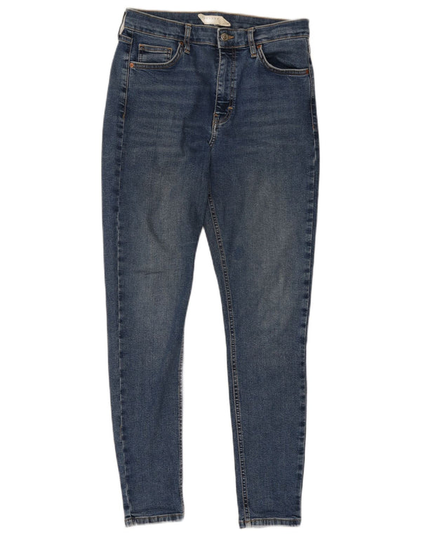 Topshop Jeans Skinny Feminino Reino Unido 12 Médio W30 L27 Algodão Azul