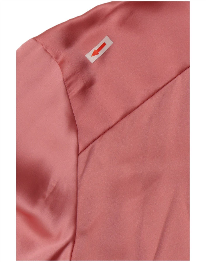 Blusa camisa oversized feminina Zara Reino Unido 14 poliéster rosa médio