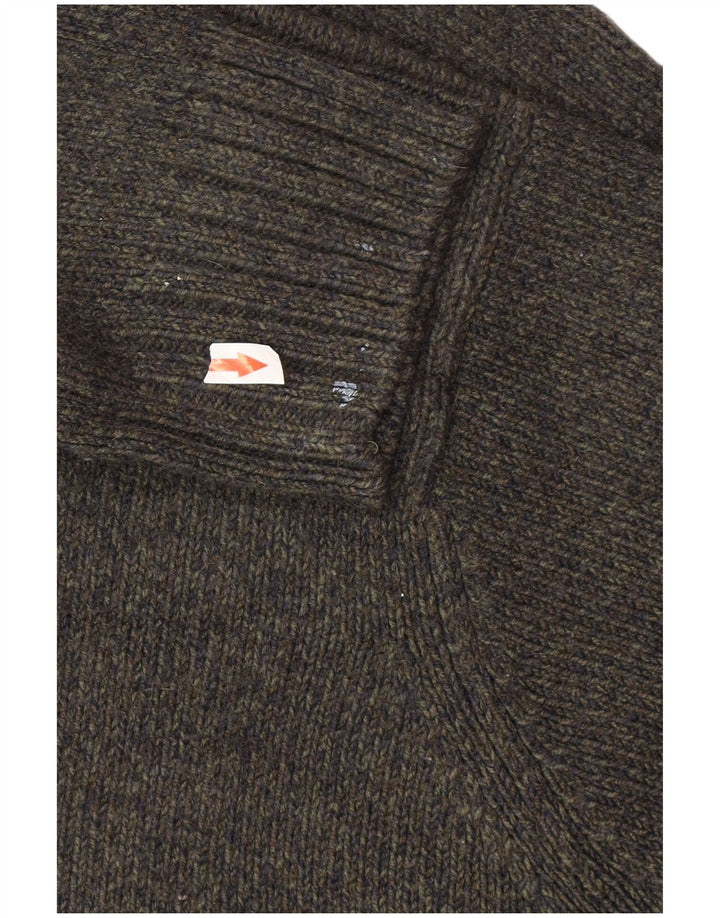 Suéter masculino Marks & Spencer com gola redonda, acrílico verde grande