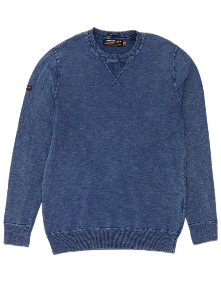 Superdry moletom masculino jumper pequeno azul
