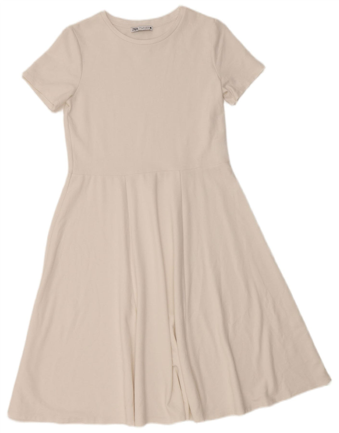 Vestido feminino ZARA A-Line UK 10 pequeno viscose branca
