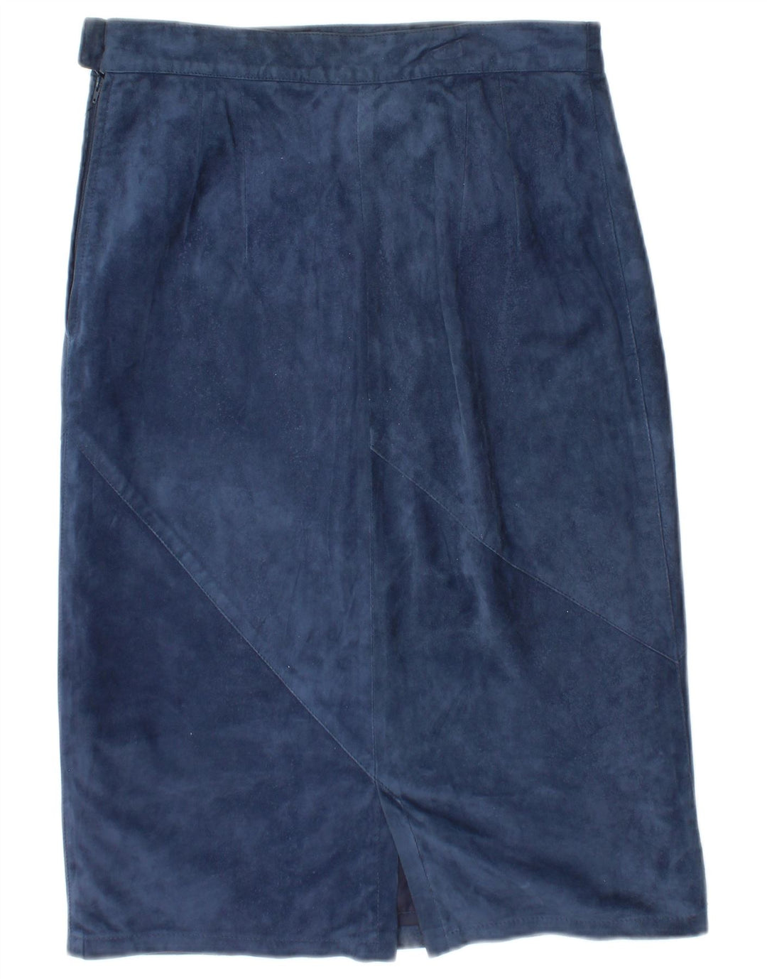 Conjunto de saia feminina Robrik de camurça de 2 peças IT 44 médio W30 couro azul marinho