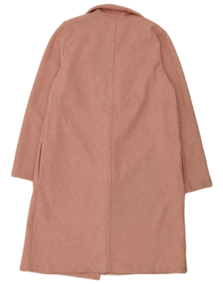 Sobretudo aberto feminino Zara UK 16 grande poliéster rosa