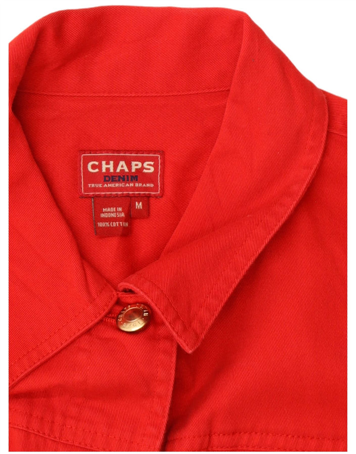 Jaqueta jeans feminina CHAPS Reino Unido 14 algodão vermelho médio