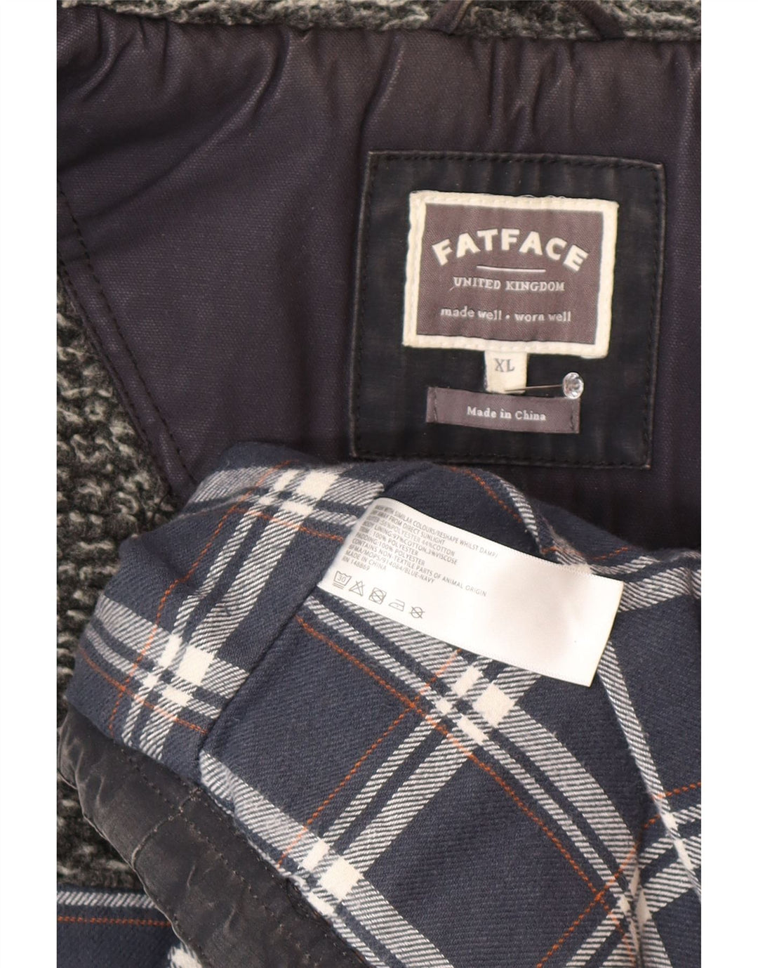 Colete acolchoado masculino Fat Face UK 42 XL poliéster azul marinho