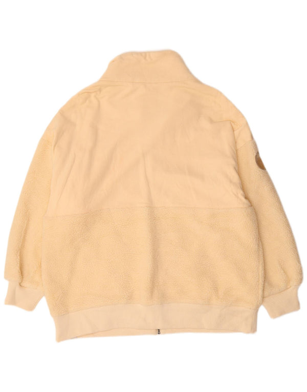 Revestimento Reino Unido 18 XL do velo das mulheres gordas da cara fora do poliéster branco