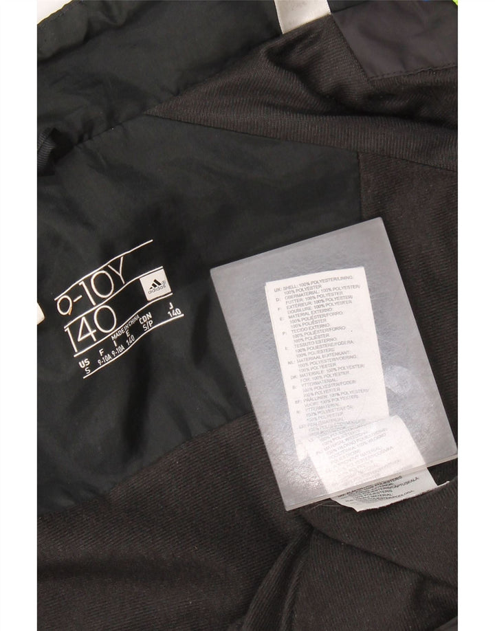 Jaqueta corta-vento masculina Adidas 9-10 anos preto colorblock poliéster