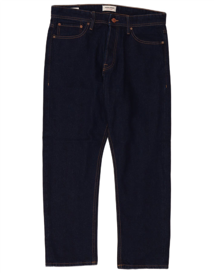 Jeans retos masculinos Jack & Jones W34 L30 algodão azul marinho