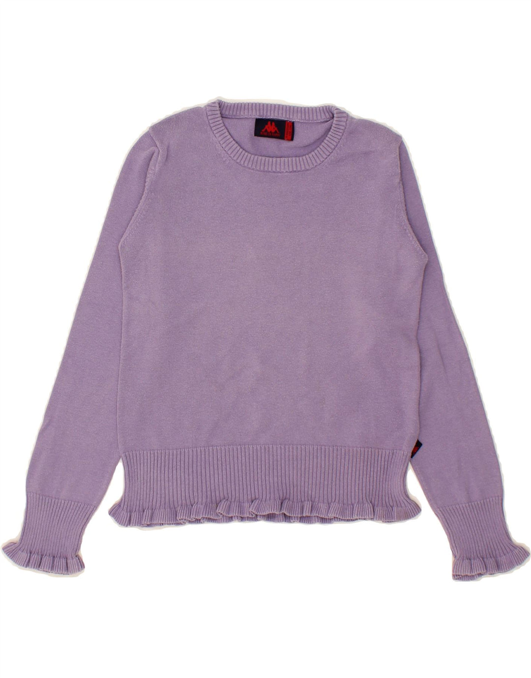 KAPPA Girls Boat Neck Jumper Sweater 7-8 Years Medium Purple Cotton Vintage Kappa and Second-Hand Kappa from Messina Hembry 