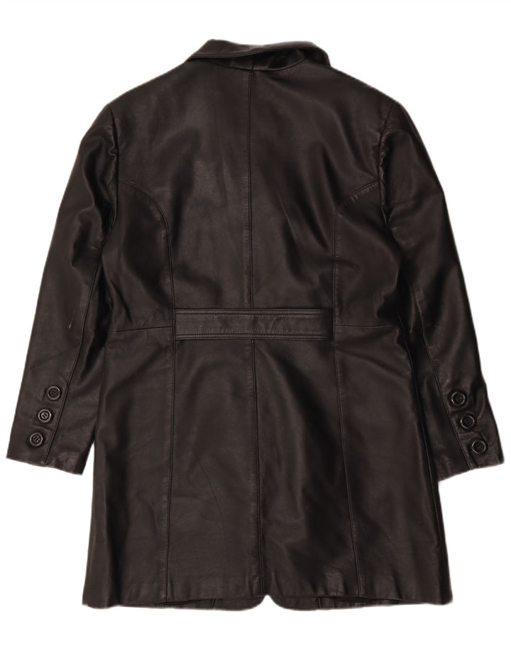 Casaco de couro feminino Akaso UK 18 XL couro preto