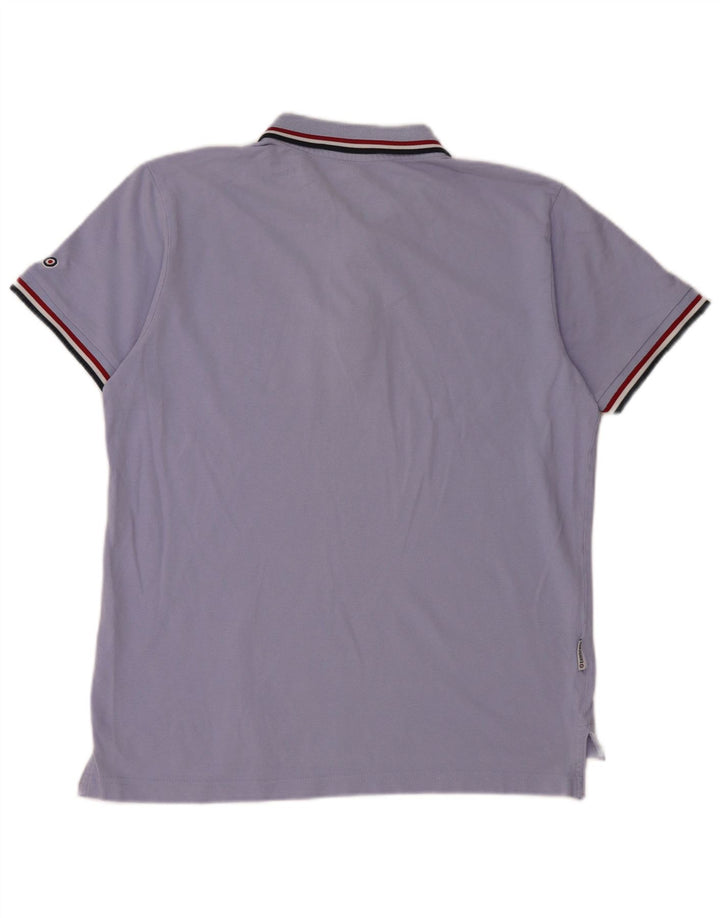Camisa polo masculina Lambretta algodão azul médio