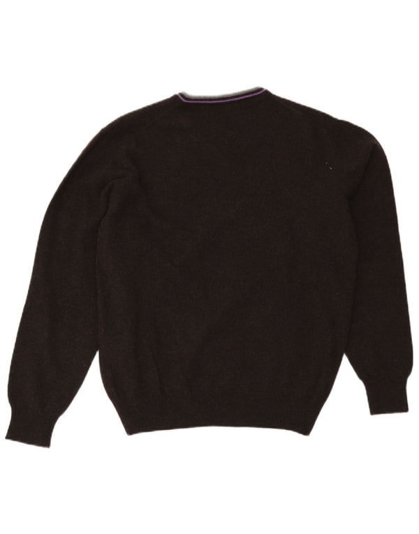 Fred Perry Suéter masculino com decote em V XL lã preta