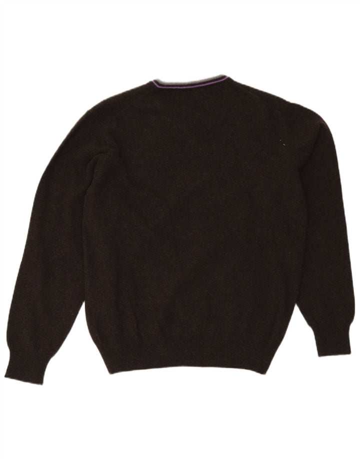 Fred Perry Suéter masculino com decote em V XL lã preta