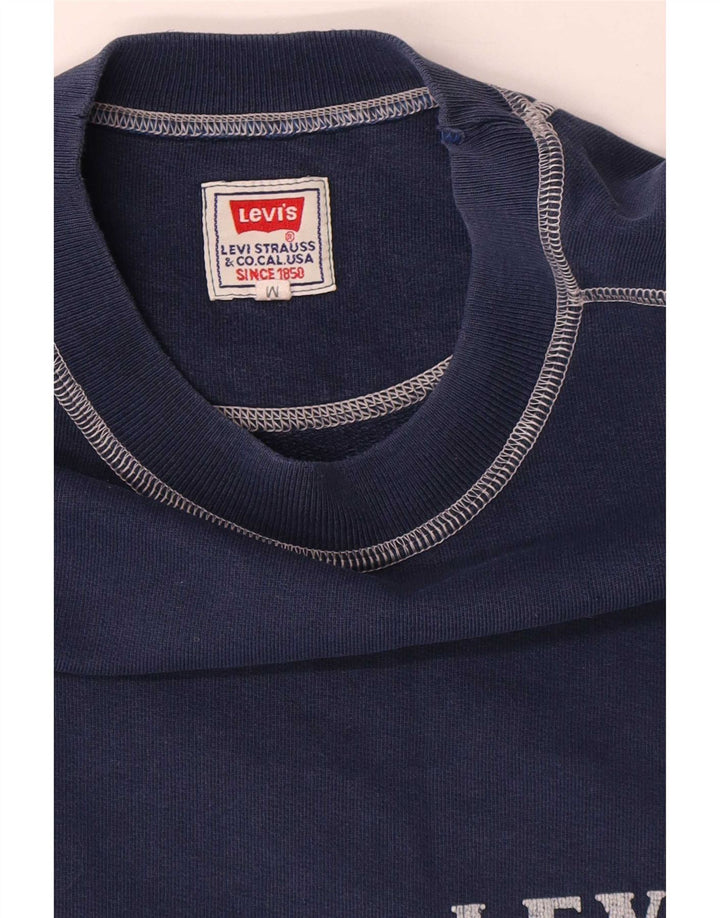 Top masculino Levi's manga comprida médio azul marinho algodão colorblock