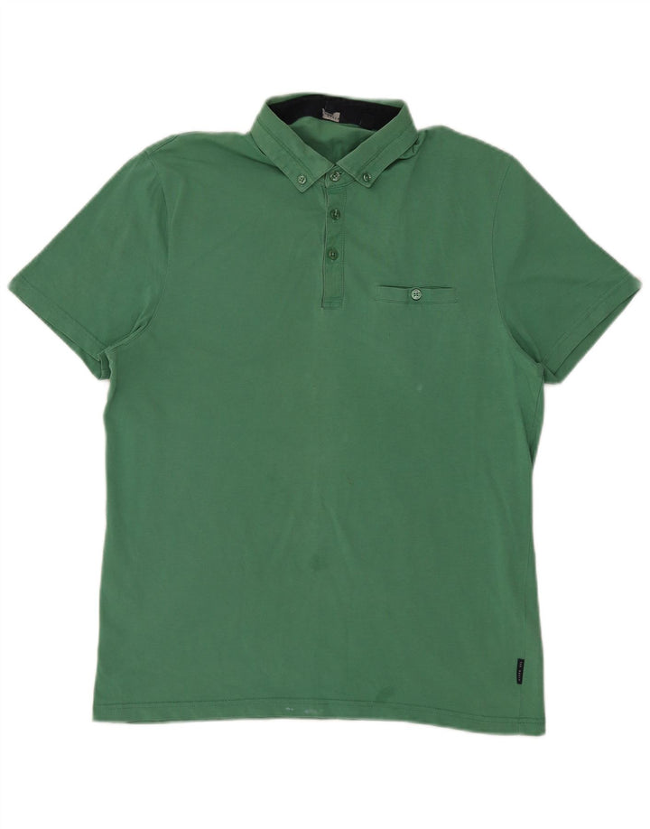 Camisa polo masculina Ted Baker tamanho 4 grande algodão verde