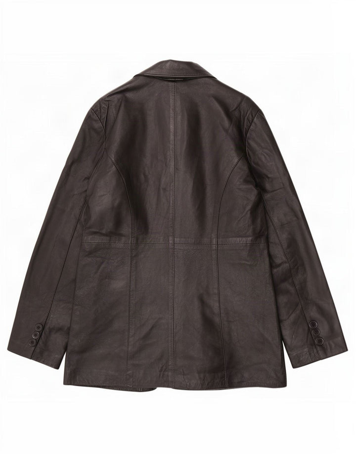 Jaqueta blazer feminina de couro com 6 botões MDK Reino Unido 18 XL preta