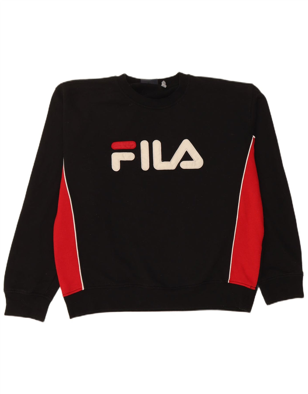 Fila moletom gráfico masculino jumper grande preto colorblock poliéster